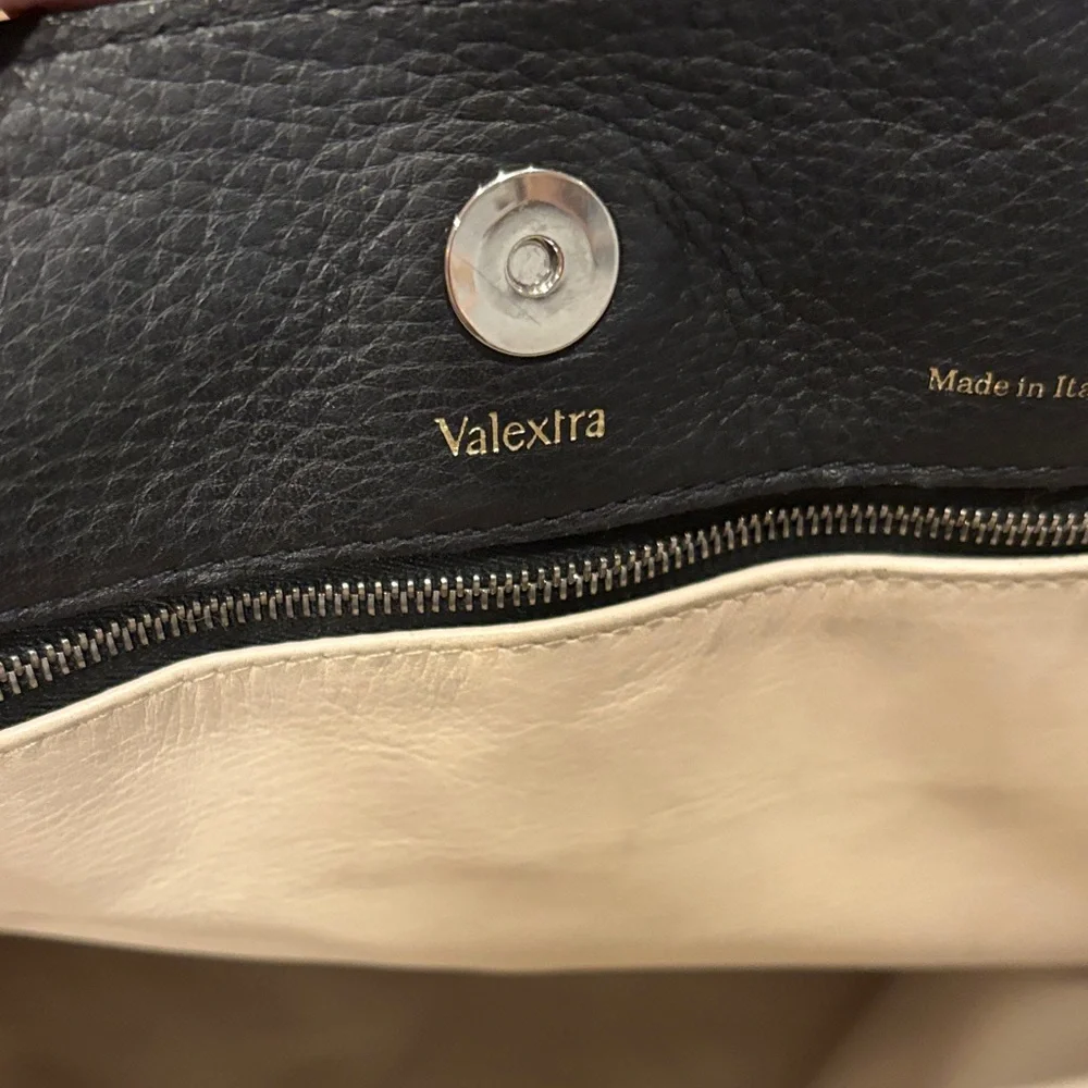 Valextra Elegant Black Leather Tote Bag Made in Italy Beautiful - Picture 10 of 14